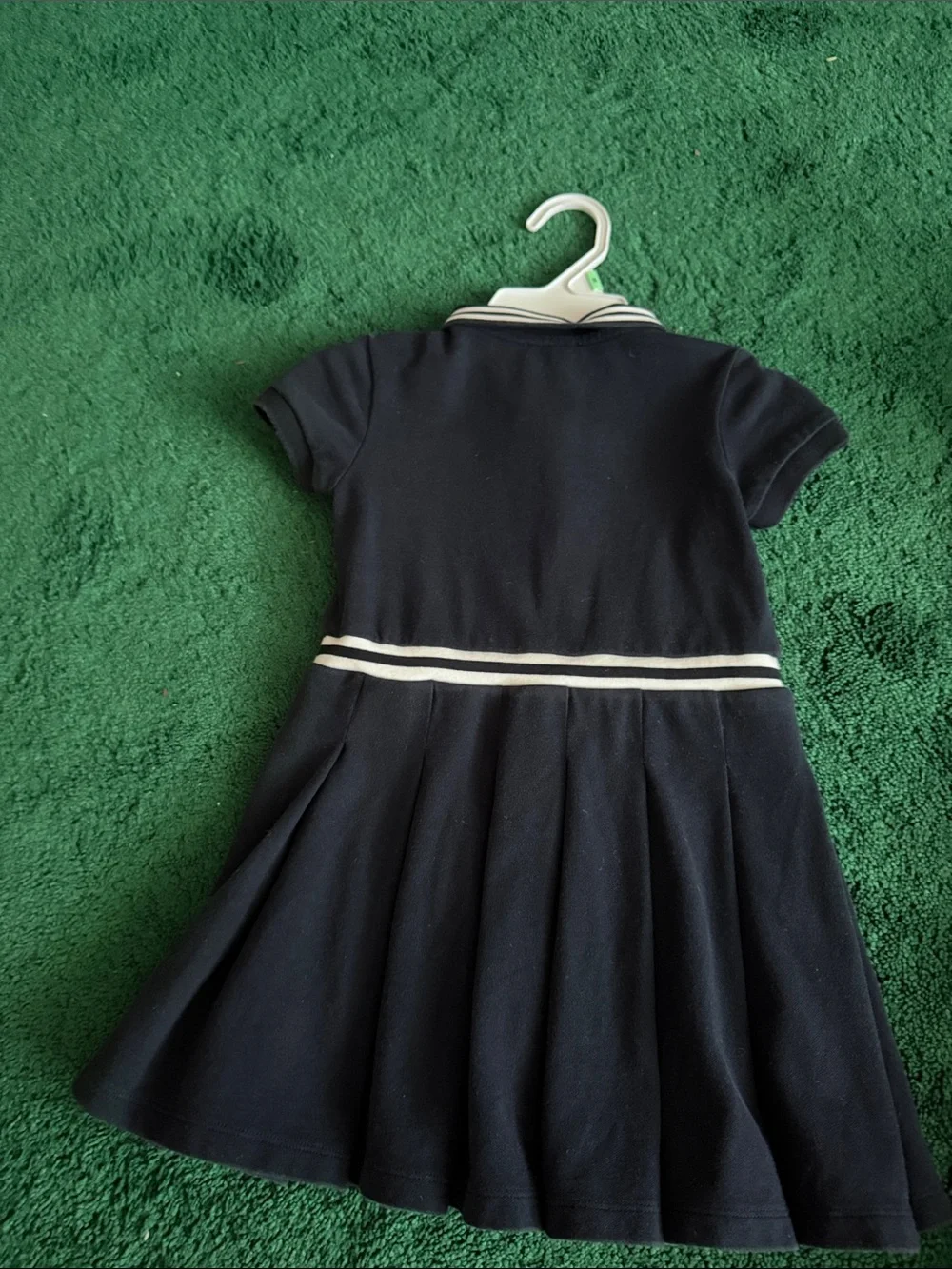 Jacadi Navy Polo-Style Girls Dress stretch soft 5T
